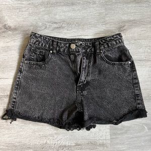 Black jean shorts